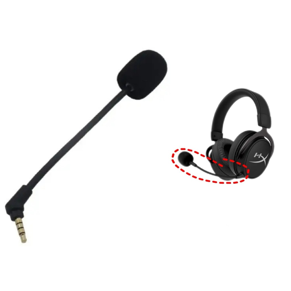 Microfone Compatível com Headset Hyperx Cloud Flight e Redragon Zeus e Havit H2002d