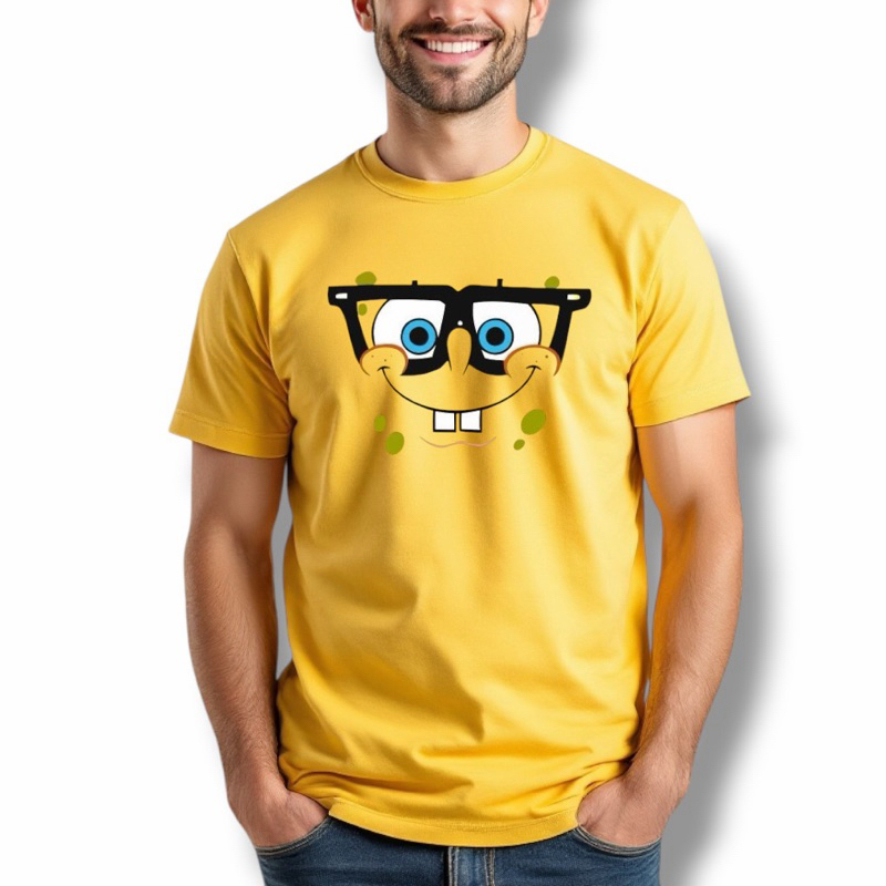 Camiseta Bob Esponja Unissex Algodão Premium Estampada Confortável Tendência Geek Casual