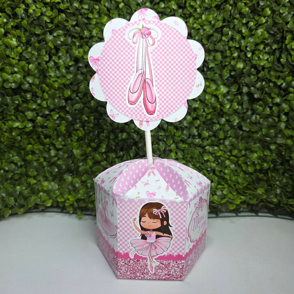 Enfeite de Mesa Personalizado BAILARINA- Centro de Mesa - LEMBRANCINHA - Festa infantil - Aniversário