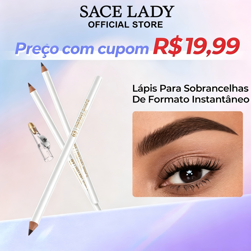 Lápis para Sobrancelhas SACE LADY À Prova d'Água Preenchimento Fácil e Natural
