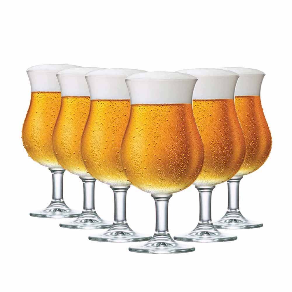 Jogo 6 Taças de Cristal Flandre Para Cerveja 395ml. Taças de Cristal Cerveja - Ruvolo