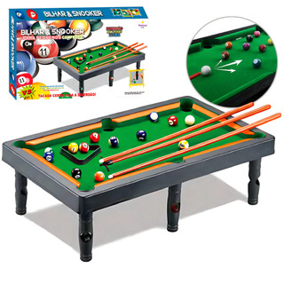 Mini Mesa de Sinuca Infantil 47 cm Bilhar Brinquedo de Menino com Tacos e Bolas