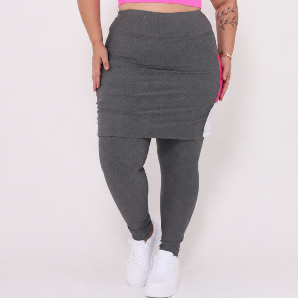 Calça saia academia legging com bolso suplex moda evangelica M ao G3 plus size