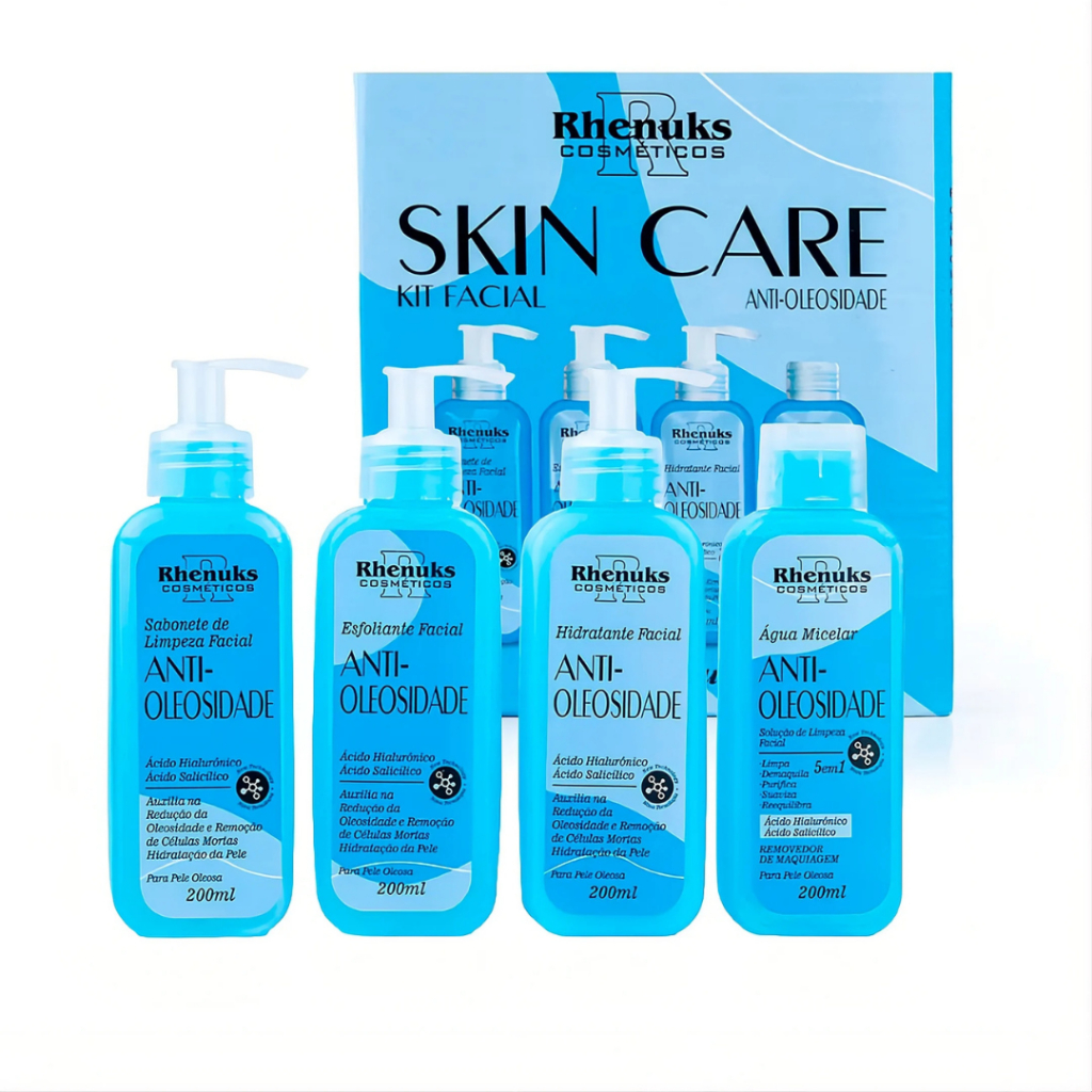 Kit Skincare Anti Oleosidade Rhenuks - 4 ITENS