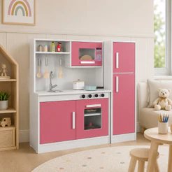 Cozinha Infantil Completa Com Refrigerador Microondas Fogão e Forno