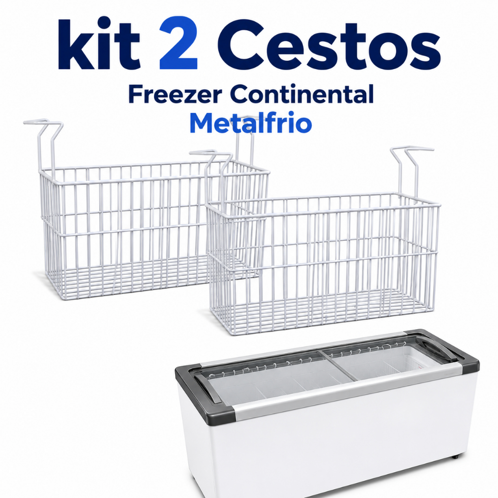 Kit 2 Cestos Organizadores para Freezer Horizontal Universal