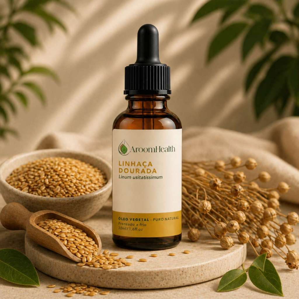 Óleo vegetal puro natural de Linhaça dourada - 30 ml