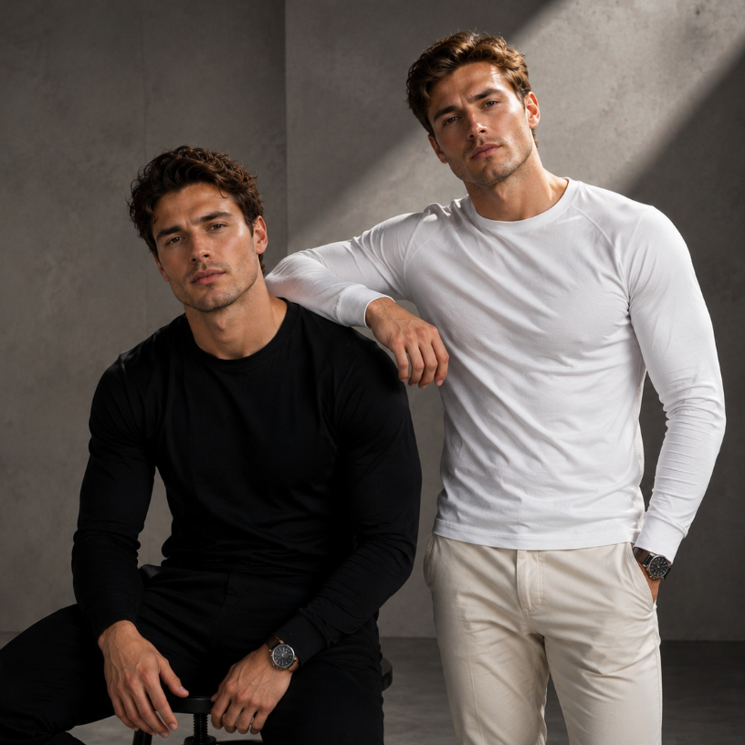 Kit 2 Camisa Térmica Masculina Manga Longa Dry Fit Academia Fitness UV Proteção Slim Premium