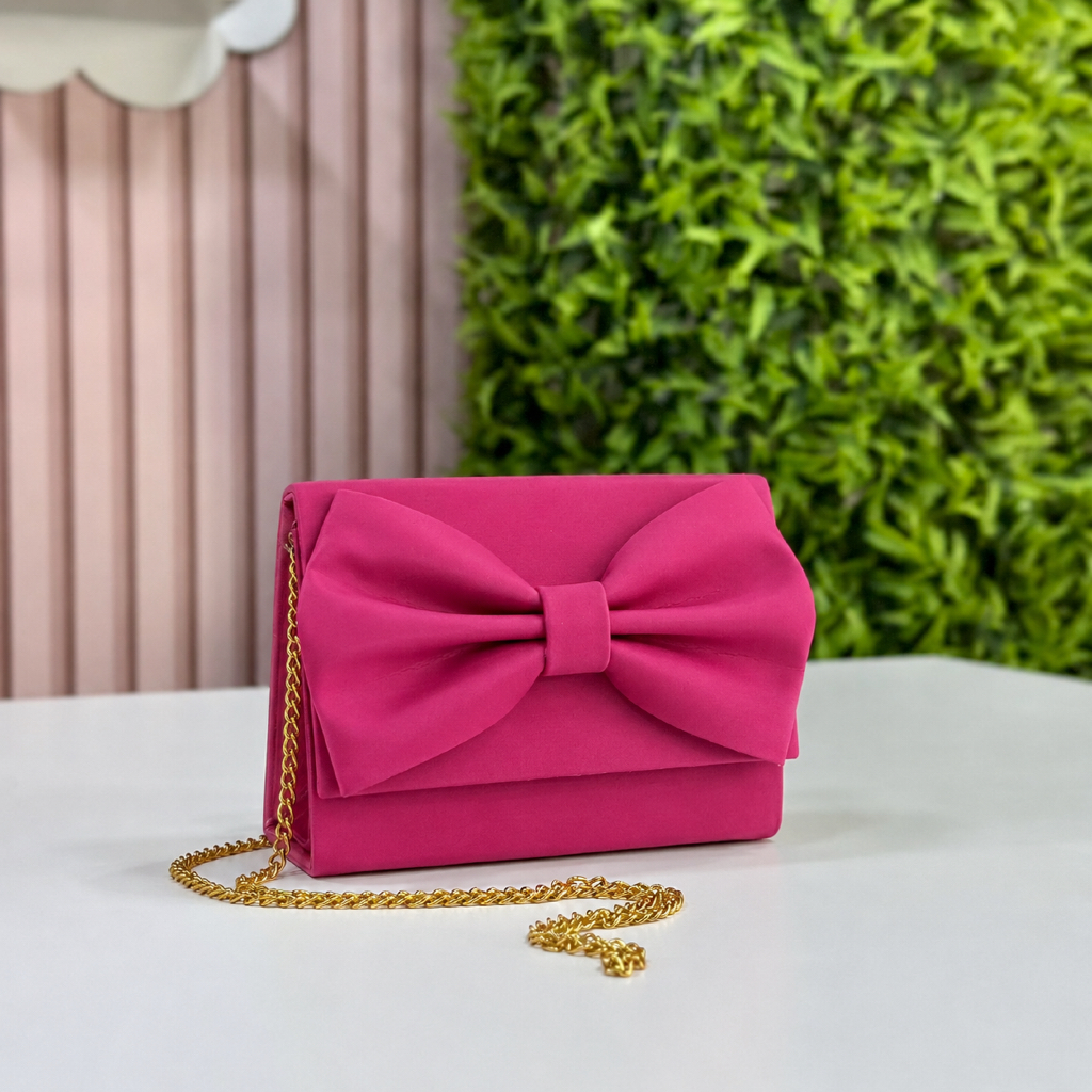Bolsa Infantil Blogueirinha Laço Transversal Alça Corrente Mini Bolsa Feminina Festa Luxo