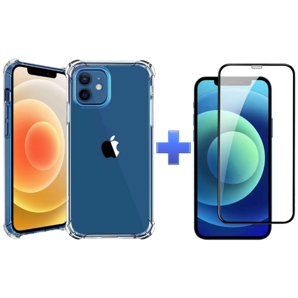 🔥 Kit Completo Capa Transparente + Película 3D iPhone 12 12 Pro 12 Pro Max Proteção Total