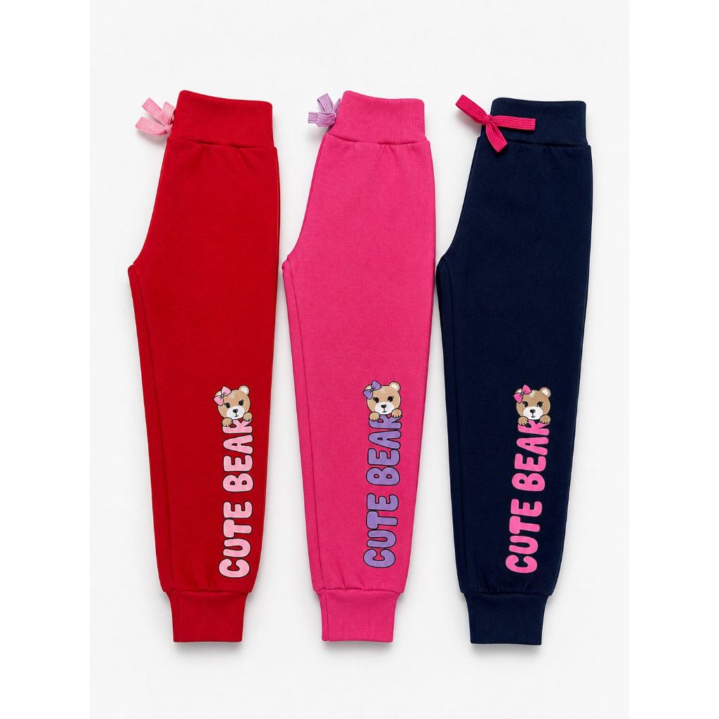 Kit 3 Calças Sortidas Infantil Menina em Moletom - Conforto, Estilo e Qualidade