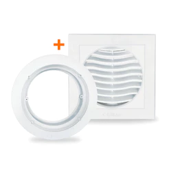 Kit Grelha de Ventilação Quadrada 150mm Com Espera Grade Tela Anti Inseto Plástico