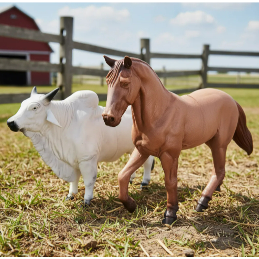Brinquedo Boi Touro Cavalo Realista Vinil Coleção Cometa Farm Animais da Fazenda Nelore Zebu