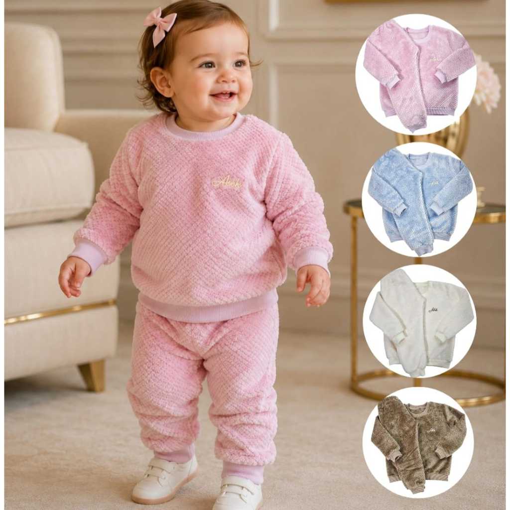 Conjunto Inverno Fleece Premium Infantil Bebê Menino e Menina Tamanhos 1, 2 e 3