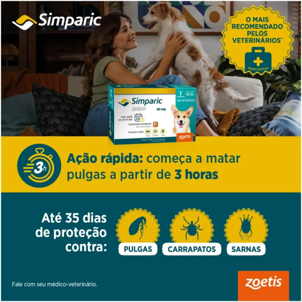 Simparic Antipulgas E Carrapatos Cães 5,1 a 10 Kg (20 mg) Caixa 1 Compr. VENC 31.DEZ.26 · foto 2