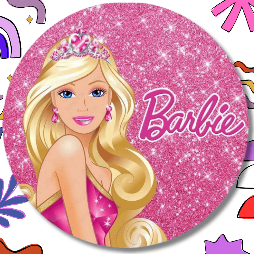 Kit de Etiquetas Adesivos  BARBIE Lembrancinha Decoração Festa Infantil Adesivo Aniversário