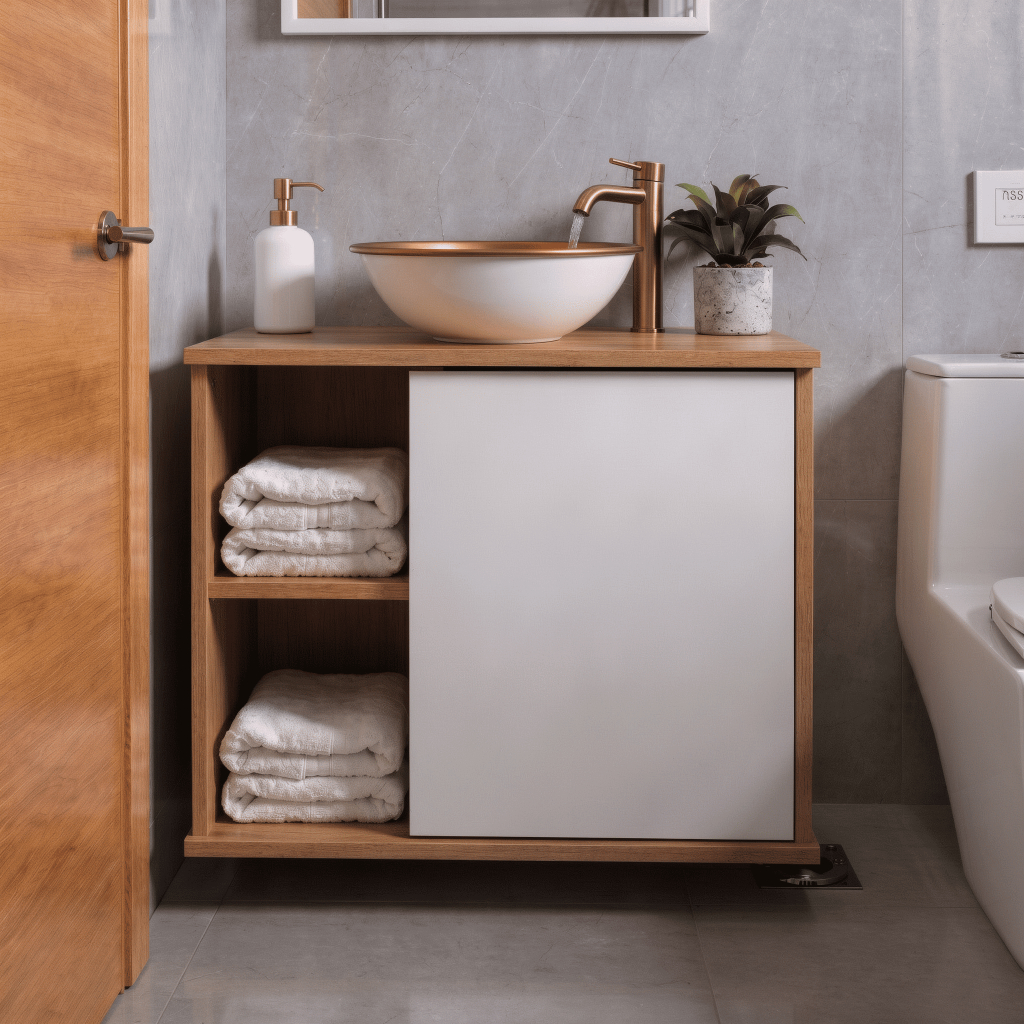 Gabinete Suspenso 2 Nichos e 1 Porta Banheiro Moderno - Blue Moby