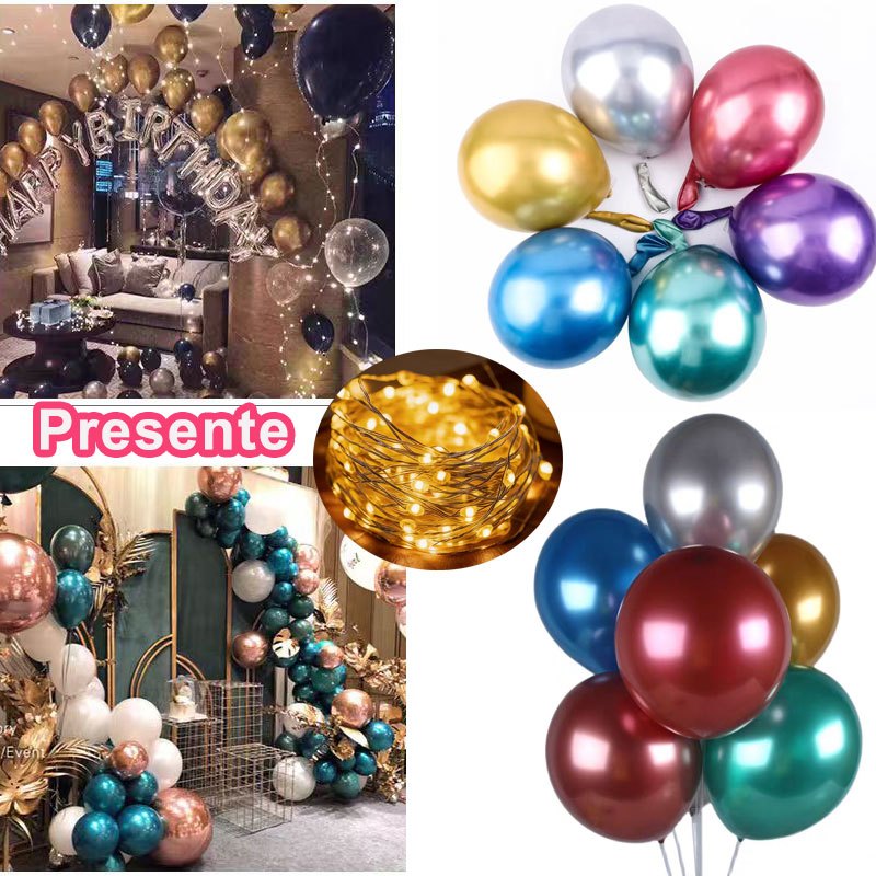 Kit 25 Balão Bexiga Metalizada 5''  Decoração De Festa Metalizada Aniversário Casamento Evento Painel