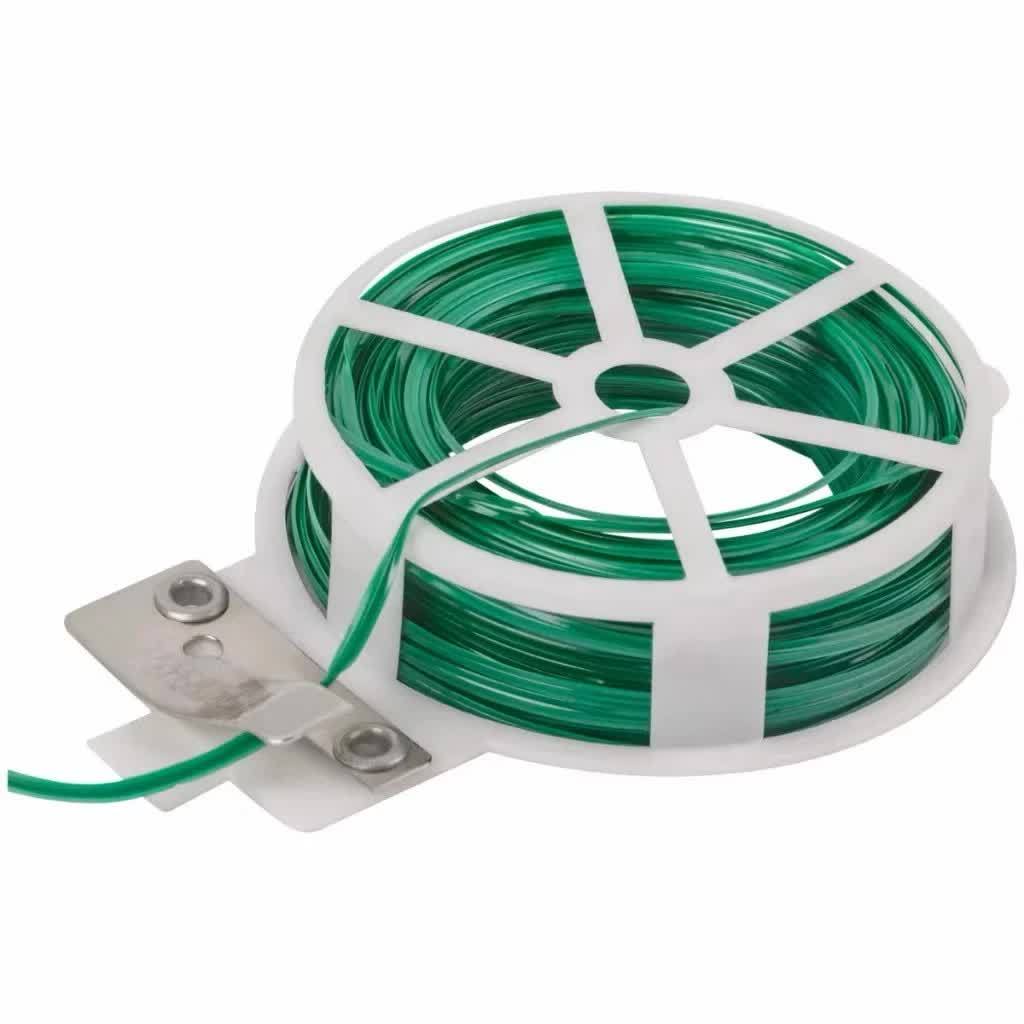 Kit Rolo de Arame Verde Plastificado 50 Metros P/ Amarração Plantas Orquídeas Jardim