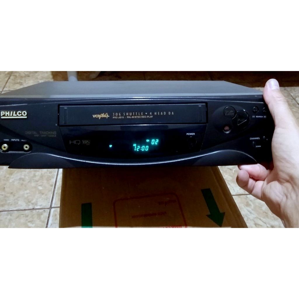 VIDEOCASSETE VHS PHILCO PVC-JS15 VCP-4+ RARIDADE CONSERTO OU PEÇAS