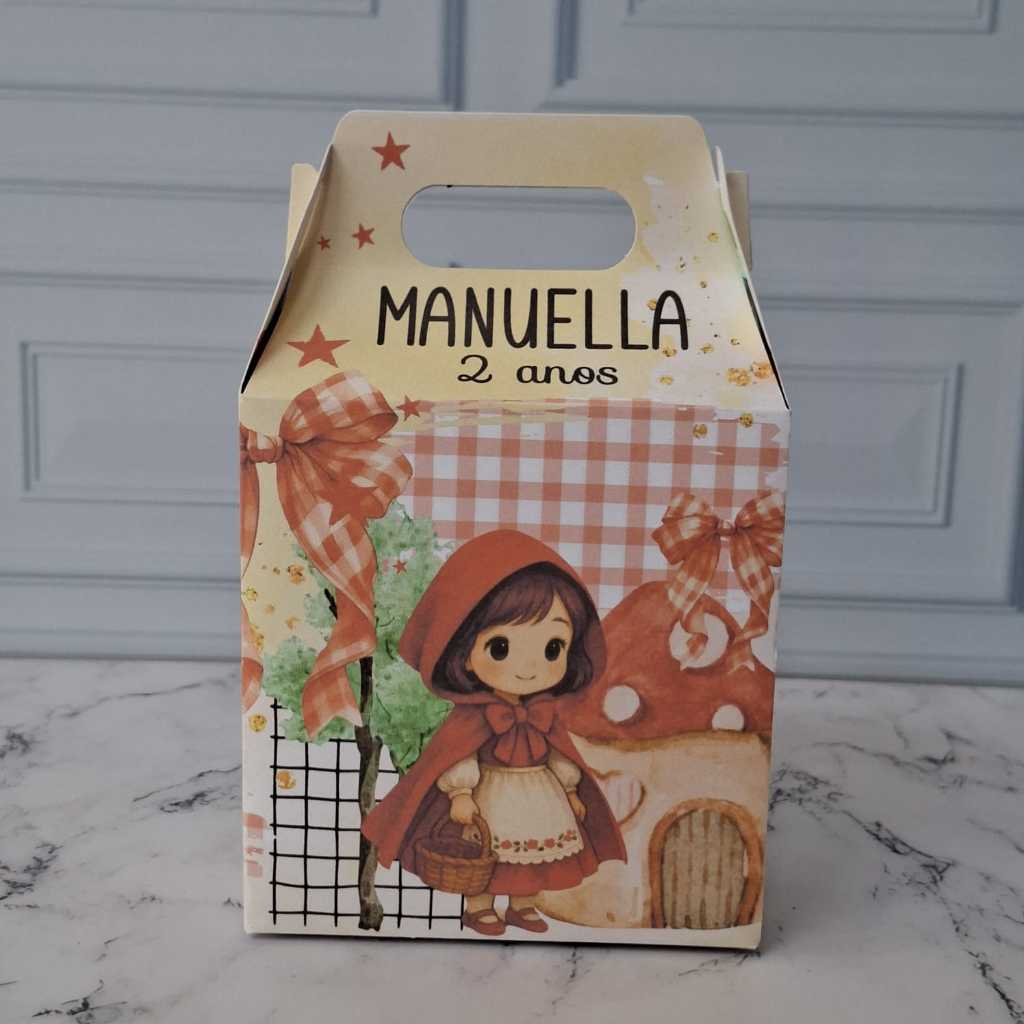 Caixinha CHAPEUZINHO VERMELHO Maletinha Personalizada  Lembrancinha Festa Infantil Aniversário PEGUE E MONTE