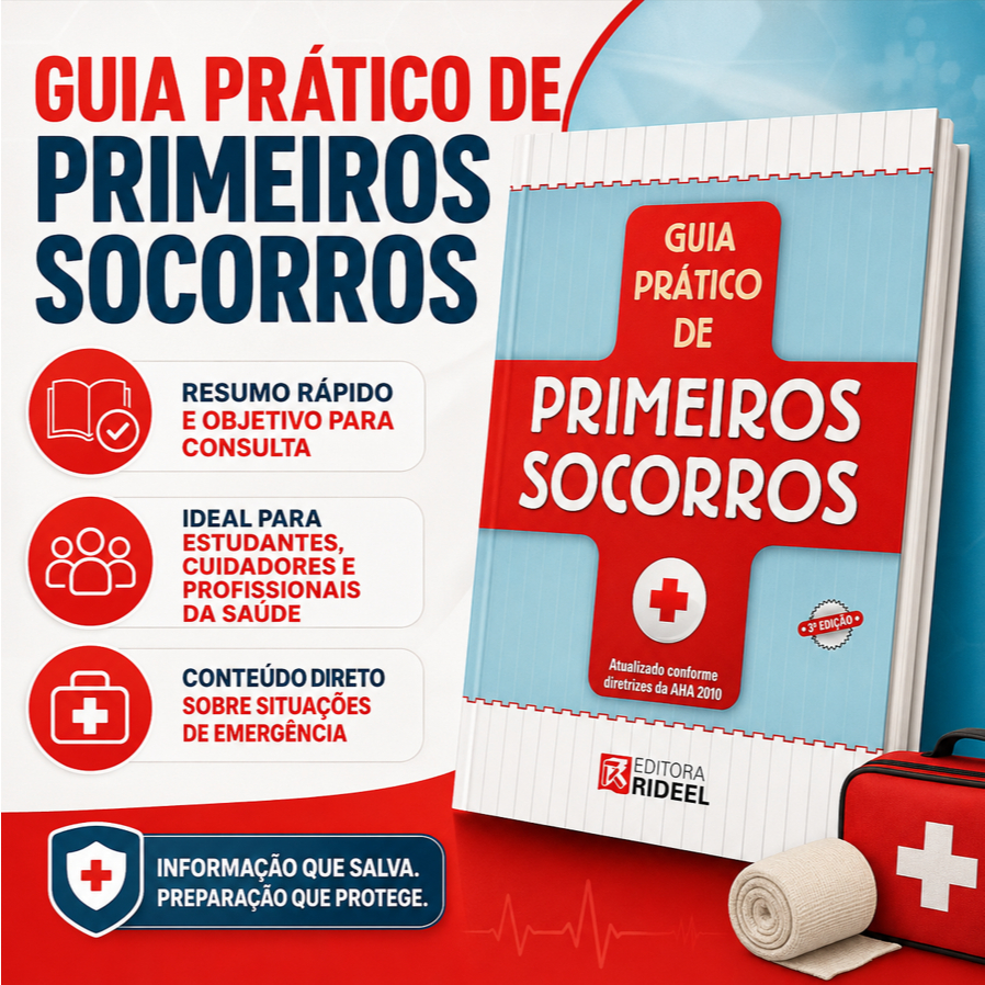 Guia Prático de Primeiros Socorros Rideel – Livro Resumo Para Saúde, Enfermagem e Emergências