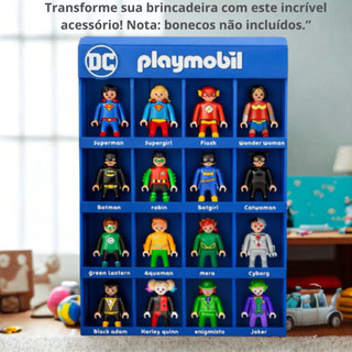 Expositor Playmobil Coleção Kinder Ovo Mini Figuras Colecionáveis Heróis DC COMICS  Envio Rápido