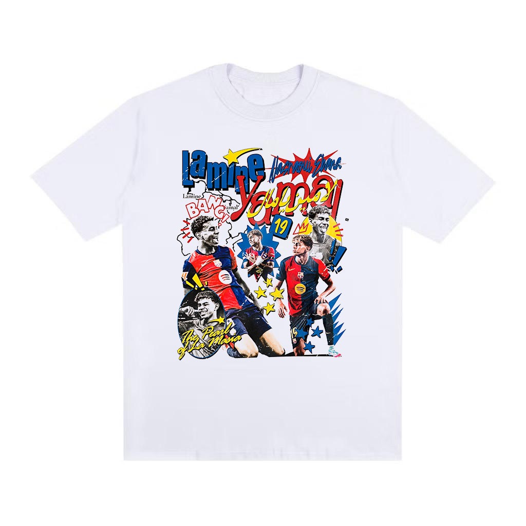 Camiseta Streetwear Camisa Oversized Over Futebol Barcelona Lamine Yamal Craque Y2K Gótica Swag Estilosa