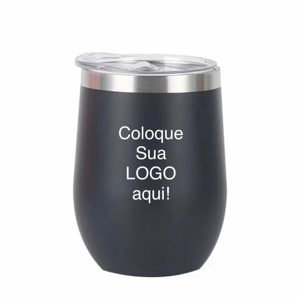 Copo Cuia Térmica Personalizada Inox 360 ml - 1 ou 2 Logos | Elegante, Prático e Exclusivo