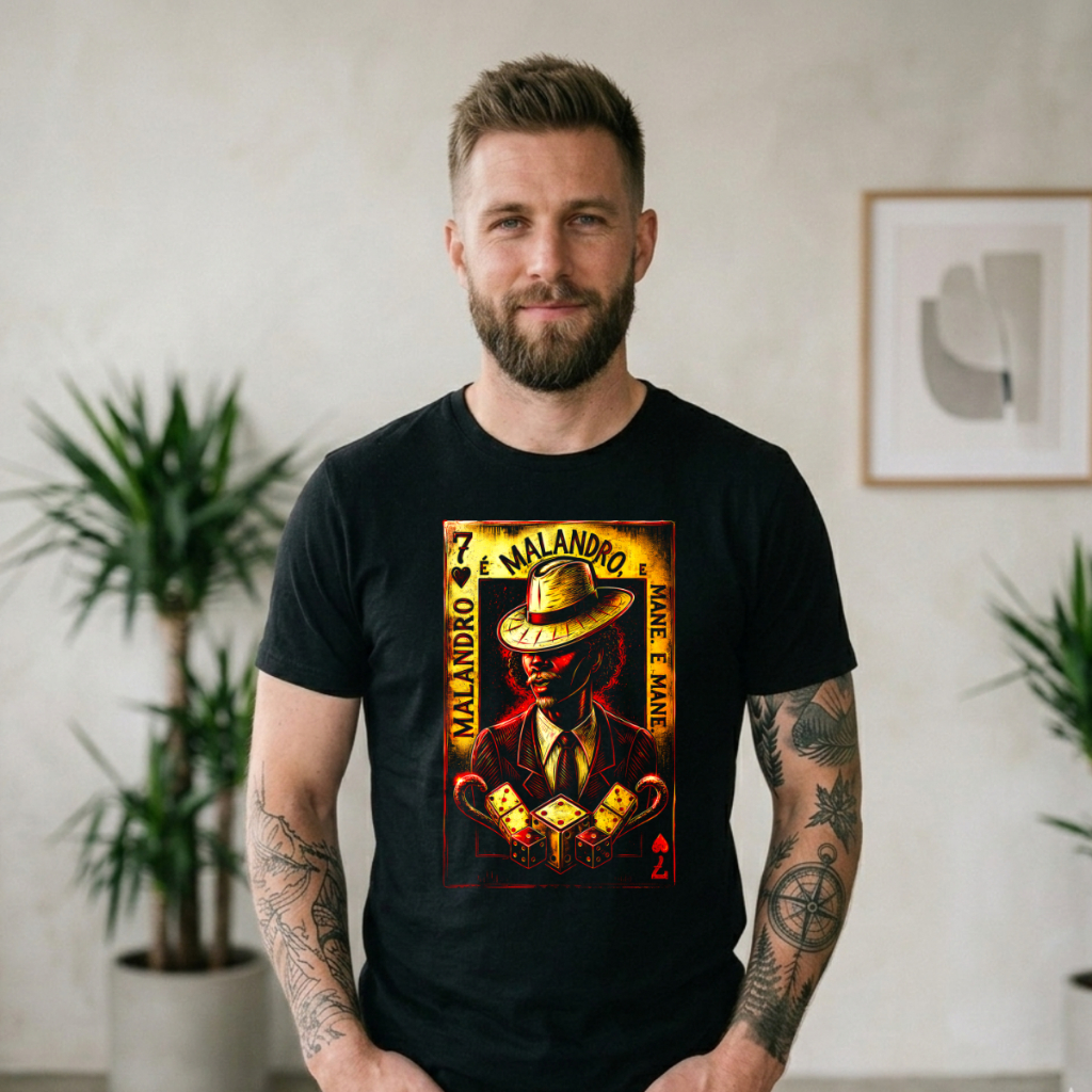 Camiseta Malandro é Malandro Música Cultura Religião Algodão Unissex