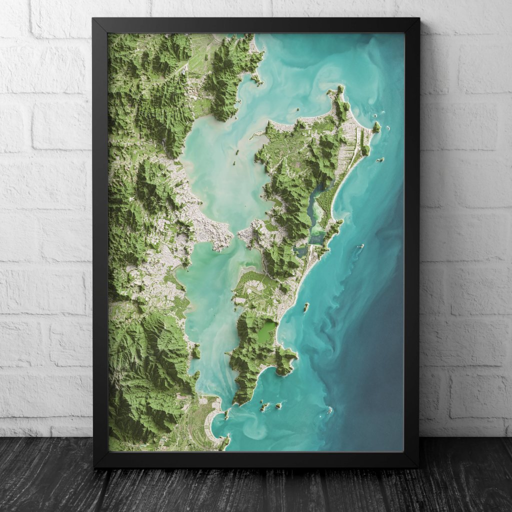 Mapa Florianópolis Satélite com Relevo Topográfico