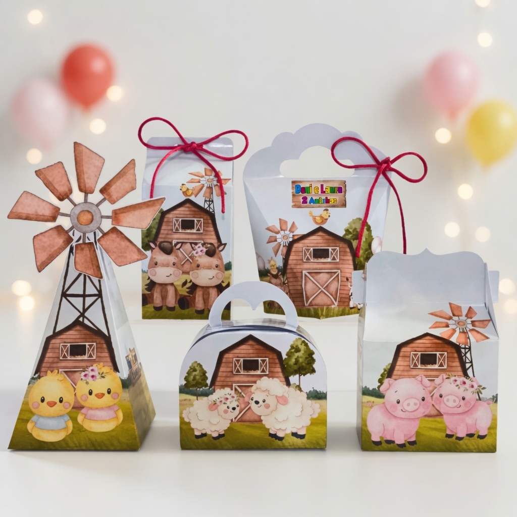 Kit Caixas Fazendinha Personalizadas /Lembrancinha de Festa fazendinha neutra /Aniversário