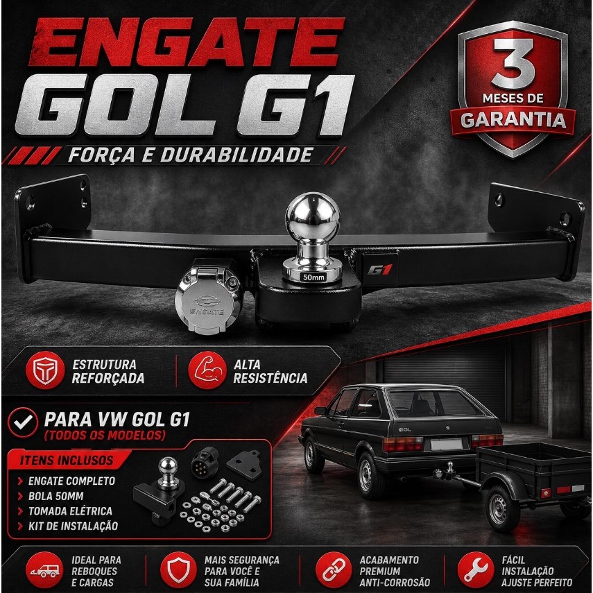 Gol G1 1983 (Gol quadrado) Engate/Reboque/Rabicho
