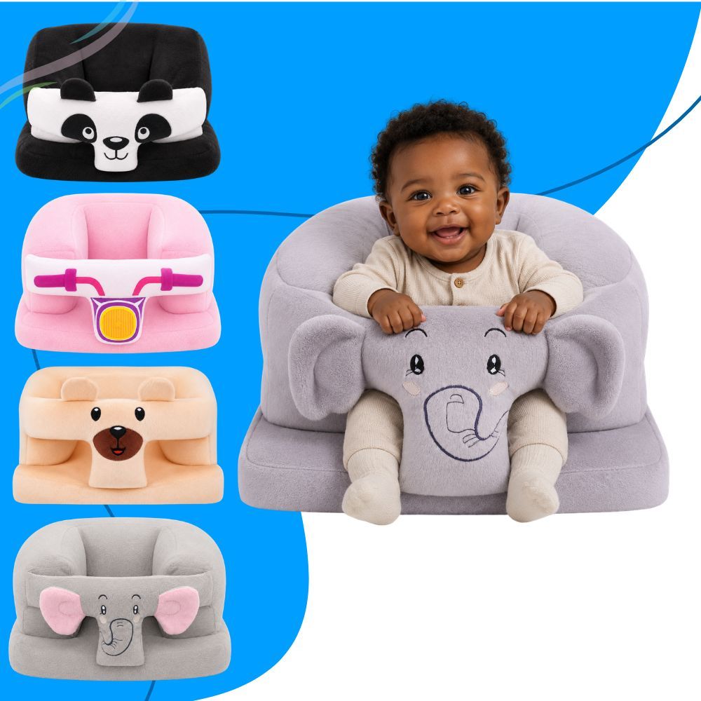 Mini Sofá para Bebê Assento Infantil Estofado Poltroninha Animais Macia Confortável