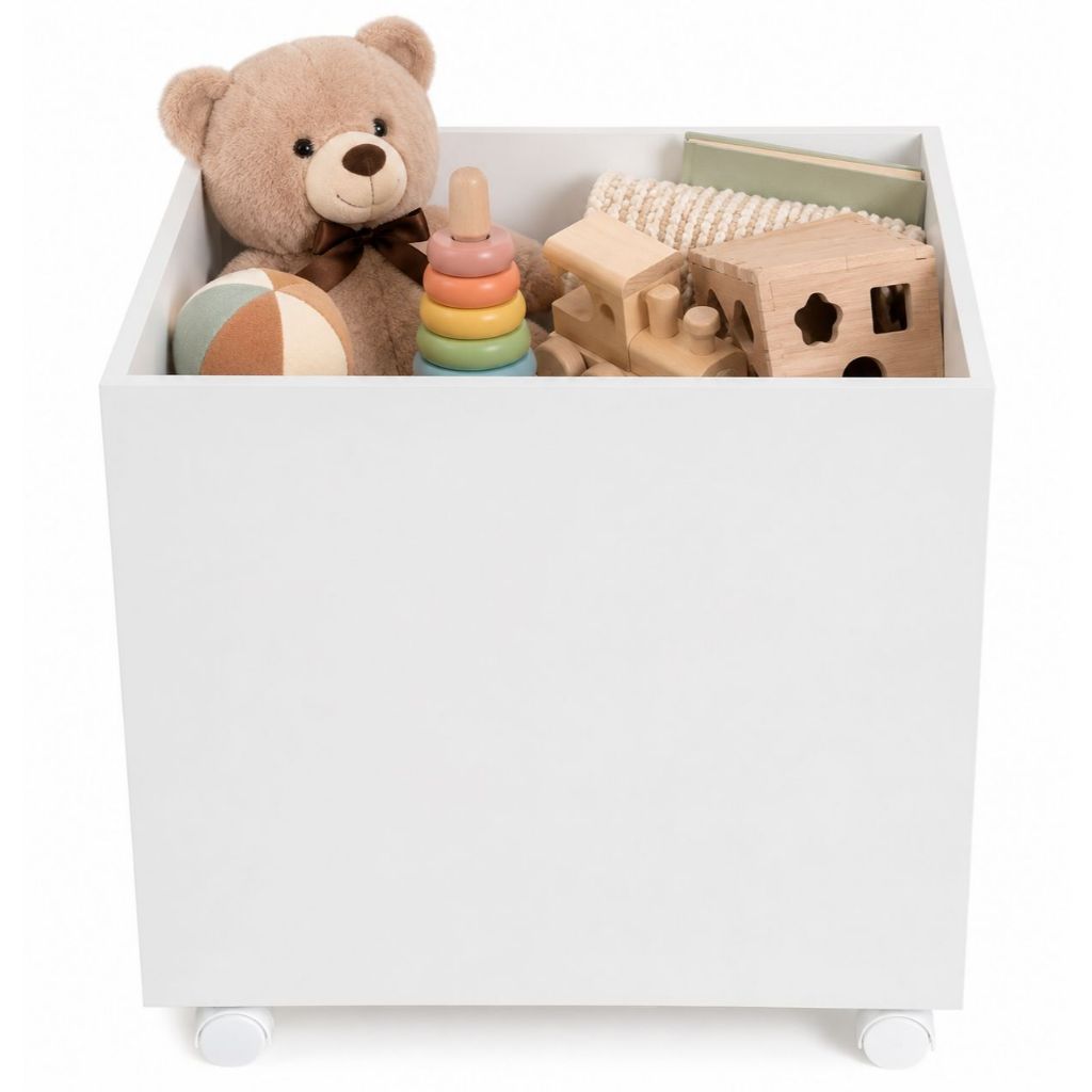 Nicho Organizador Infantil Com Rodinhas Branco Decorativo