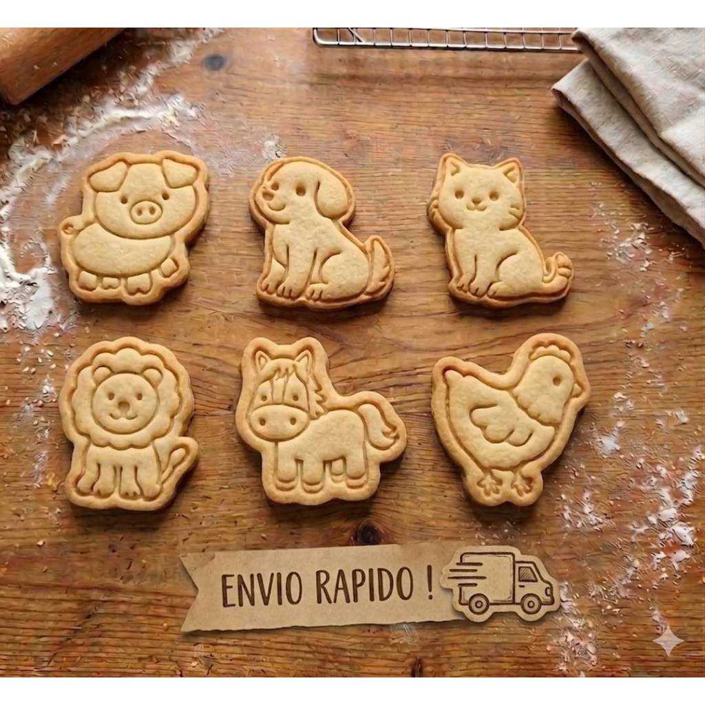 Cortadores de Biscoito Infantil Animais Fofos, Pasta americana, Massinha , lembrancinha aniversario
