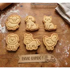 Cortadores de Biscoito Infantil Animais Fofos, Pasta americana, Massinha , lembrancinha aniversario