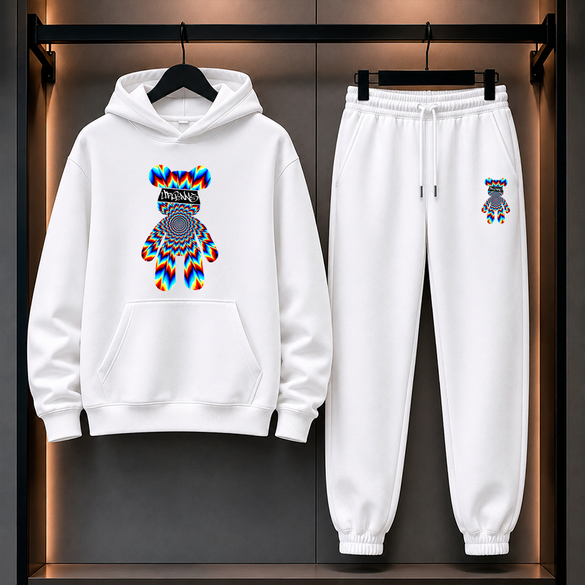Detalhes do Conjunto Moletom Blusa e Calça Moletom Masculino URSO PISCODELICO Urbans Life Lançamento Inverno