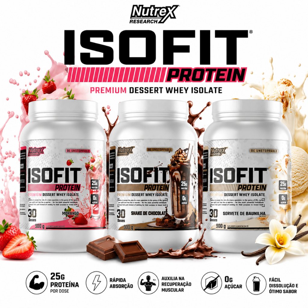 Whey Protein Isolado Isofit Pote 900g Nutrex Research