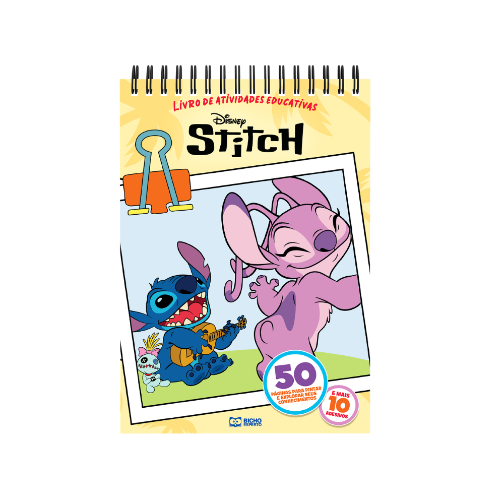 Livro de Atividades Disney 50 Páginas Educativas Stitch