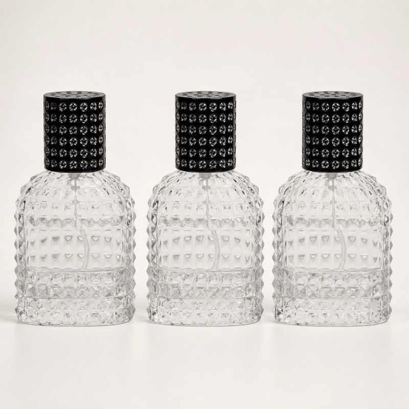 Kit Frasco Black Diamond 30ml Perfume Vidro Luxo Premium Recarregável Atomizador Decant Elegante Spray Viagem