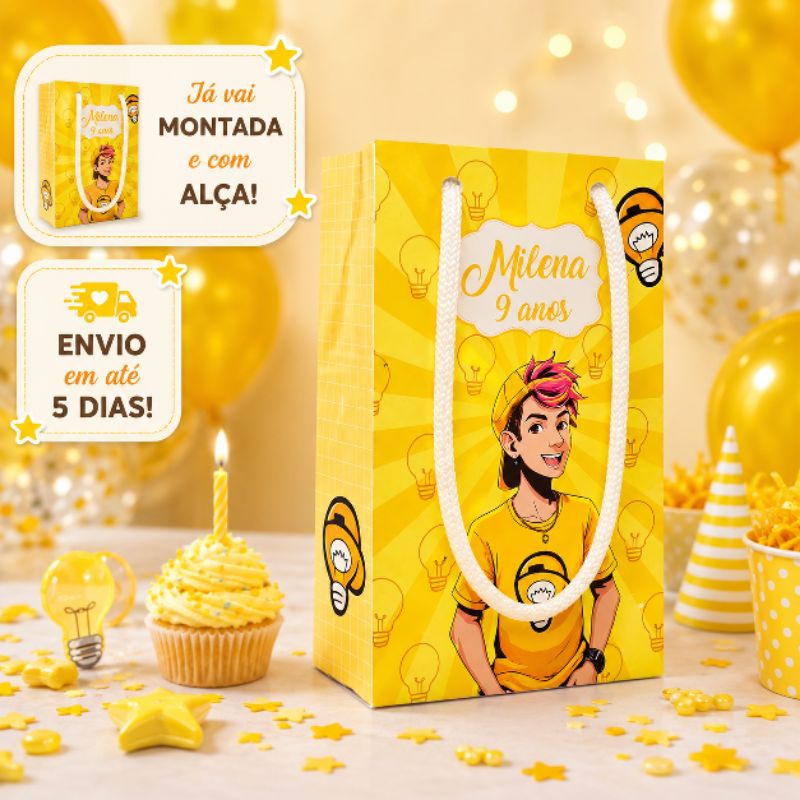 Sacolinha Leozinho tamanho P personalizada/lembrancinha/aniversário/festa infantil