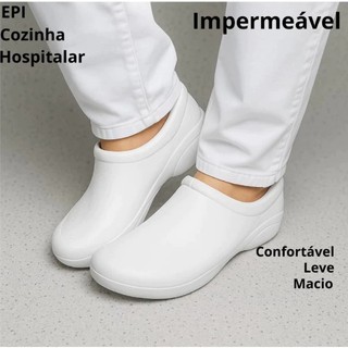 Sapato Fechado EPI, Antiderrapante – Hospital, Cozinha, Enfermagem Limpeza e Serviços Conforto