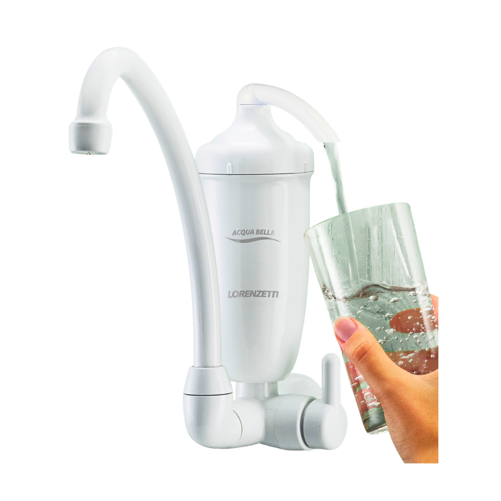 Filtro Purificador Água C/ Torneira Lorenzetti Acqua Bella Parede Cor Branco