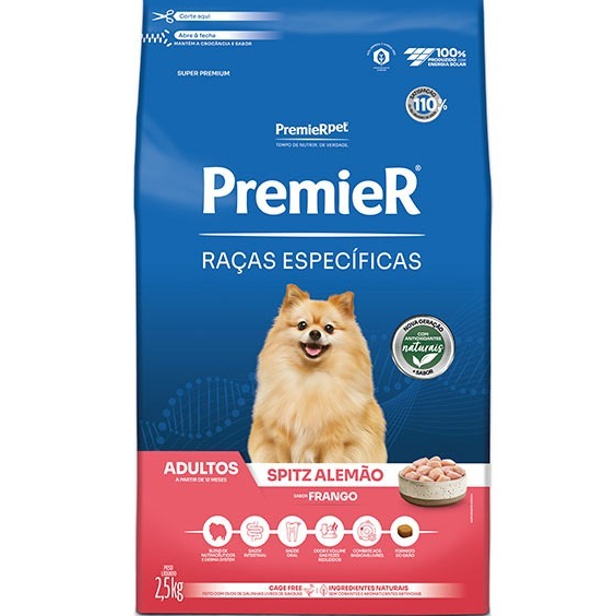 Ração Premier Raças Específicas Spitz Alemão Adulto Porte Pequeno Frango 2,5kg
