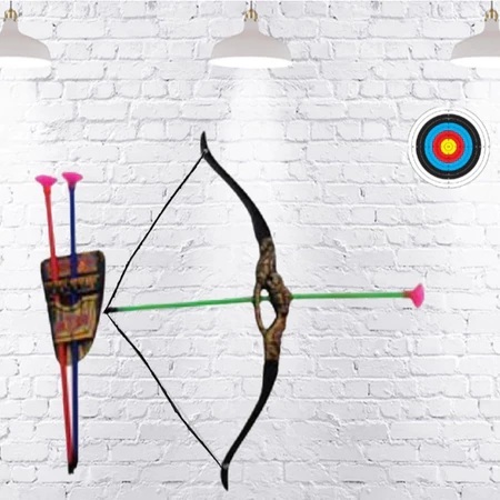Arco e Flecha Infantil Brinquedo Educativo Kit Aventura Crianças Arqueiro