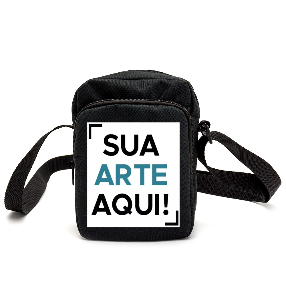 Shoulder Bag Personalizada Com Sua Arte aqui Pequena Mochila Bolsa Transversal