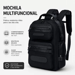Mochila Executiva Reforçada Grande Notebook Saída USB