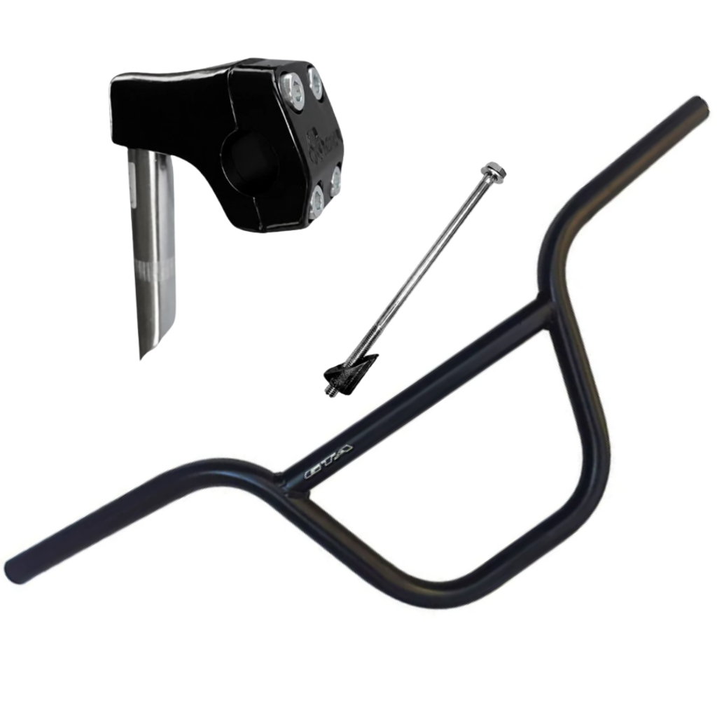 Guidão Alto De Bicicleta BMX Cross Free Style Sorriso + Mesa Suporte Guidão Frontal Bicicleta Bmx Cross + Expander