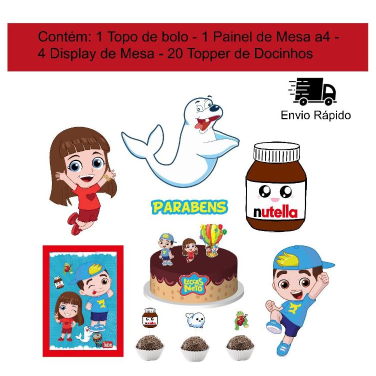 Kit Decoração para Festa Lucas Neto *LEIA A DESCRIÇÃO*